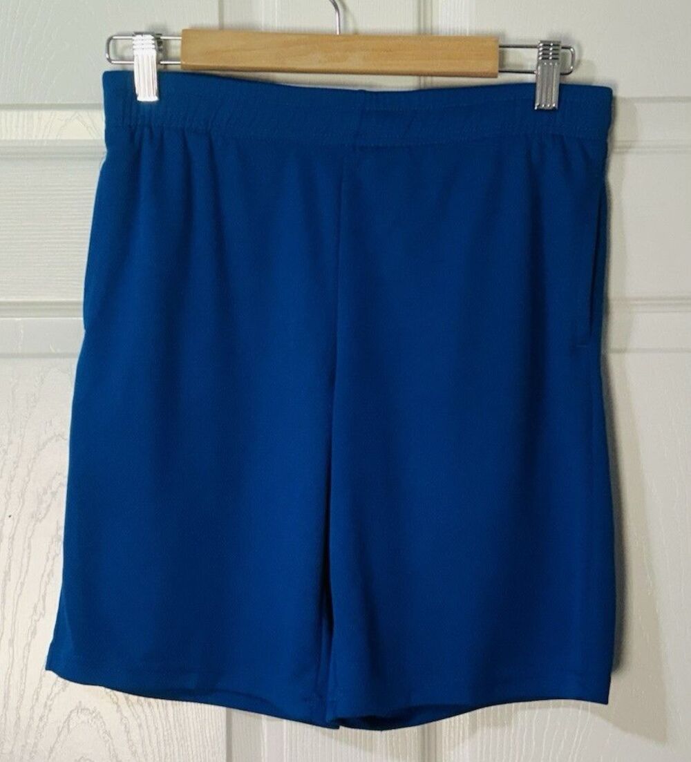 Tek Gear Cool Tek Boys Meduim 10/12 Blue Shorts Elastic Waist Drawstring Pockets